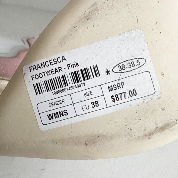Francesca Bellavita Pink Glitter Scalloped Edge High Heels 38 - Picture 9 of 10